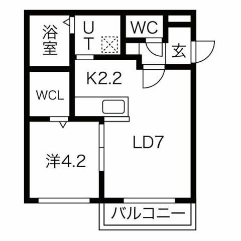 アルテ・ノヴァ19(1LDK/2階)の間取り写真