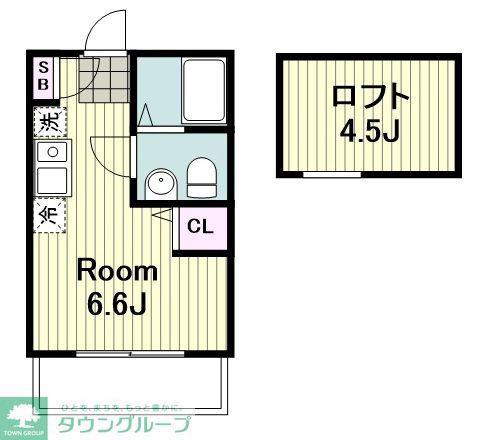 クレールブランシェ西寺尾(ワンルーム/1階)の間取り写真