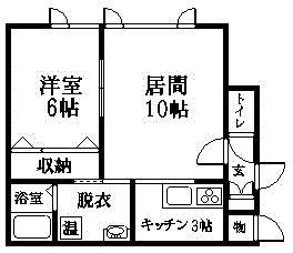 ビリーヴ(1LDK/2階)の間取り写真