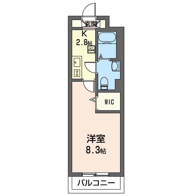 ハイムMF(1K/2階)の間取り写真