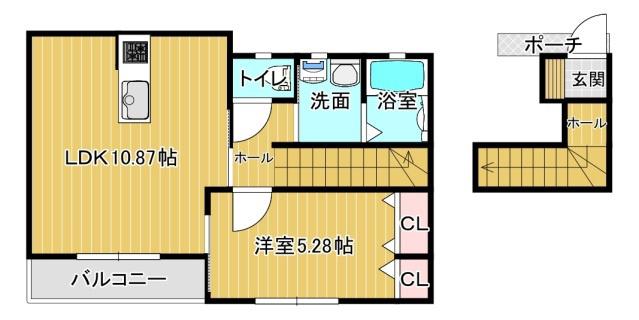 ソラリア(1LDK/2階)の間取り写真