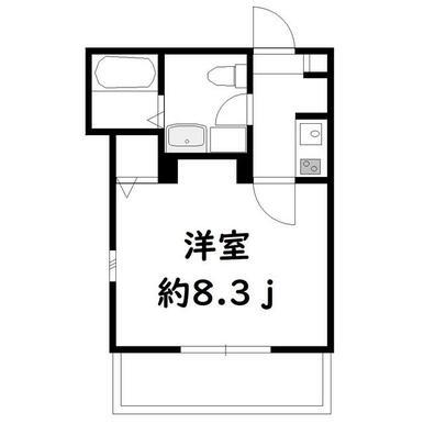 ミルトンキーンズII(1K/1階)の間取り写真