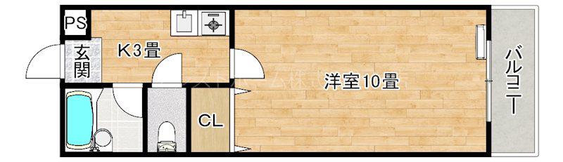 サンパティ白姫(1K/4階)の間取り写真
