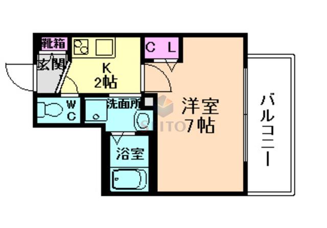アスヴェル新大阪サウス(1K/3階)の間取り写真