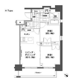 パークハビオ人形町 7階(2LDK/7階)の間取り写真
