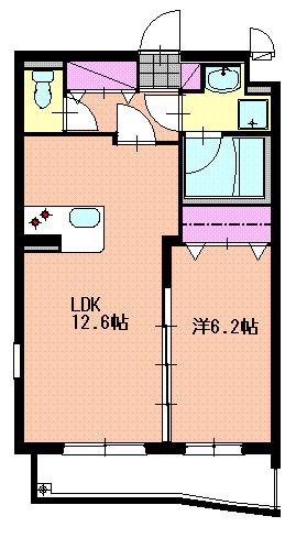 グリシーヌ(1LDK/2階)の間取り写真