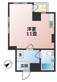 ライオンズマンション太子堂秋栄(ワンルーム/3階)の間取り写真