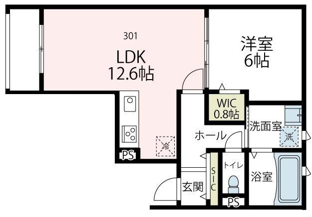 プレストサージュ(1LDK/3階)の間取り写真