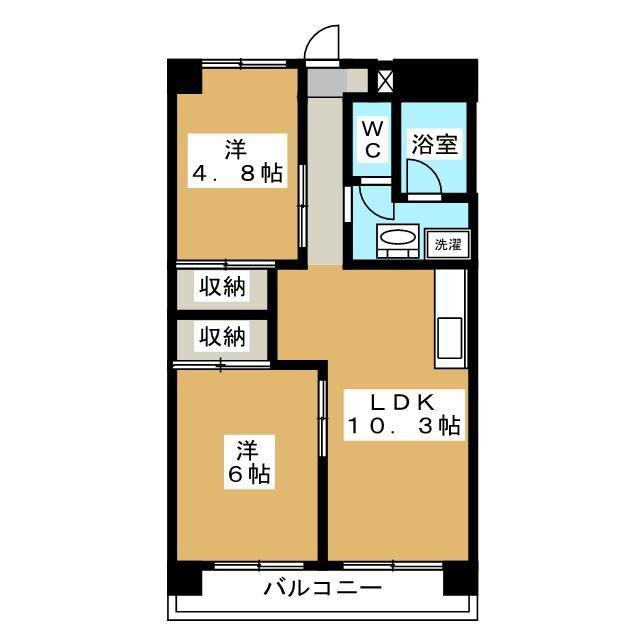 中葛西ハイツ(2LDK/3階)の間取り写真