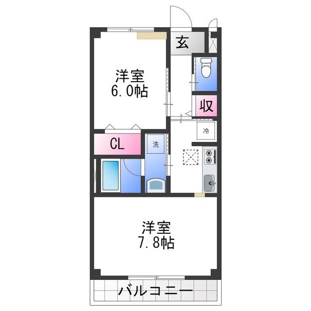 ベジェーサいずみ(1LDK/2階)の間取り写真