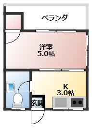 池真志アパート1棟(1K/4階)の間取り写真