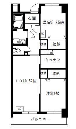 ファーストラック(2LDK/3階)の間取り写真