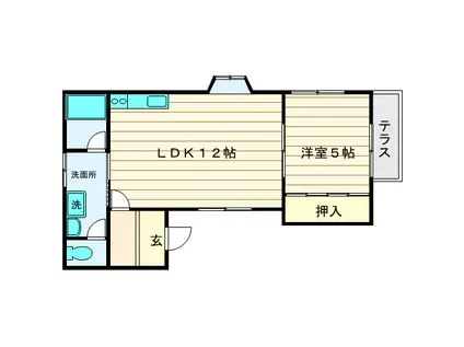 ヴィラ宮本A(1LDK/1階)の間取り写真