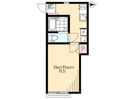 ホワイトハイツ鶴川(1K/1階)の間取り写真