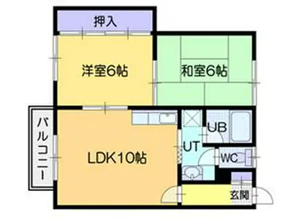 グリーンコーポ(2LDK/2階)の間取り写真