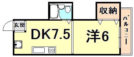 ドミトリー甲子園(1DK/5階)の間取り写真