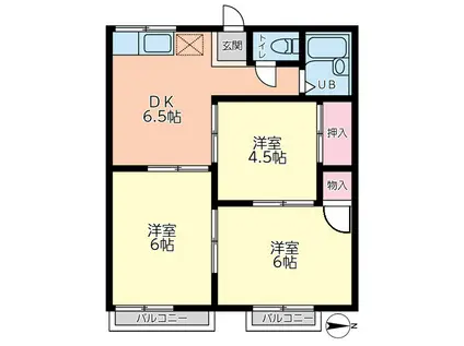 メゾン・ド・ルポV(3DK/2階)の間取り写真