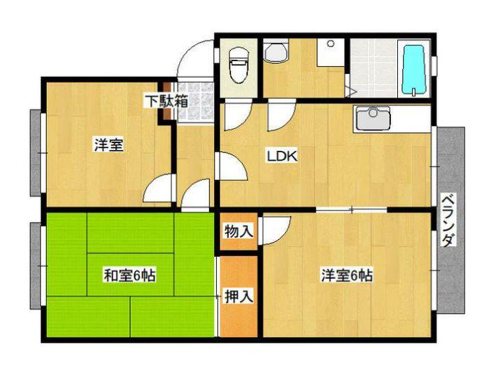 木橋ハイツ(3DK/2階)の間取り写真