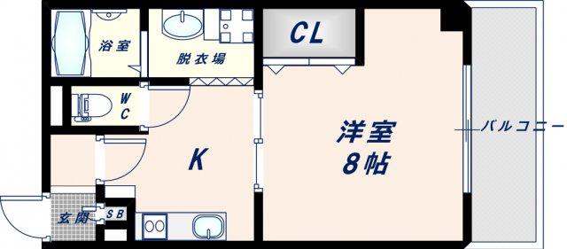 モンテノーム布施(1DK/7階)の間取り写真