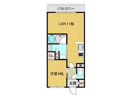 PHORME TENNOJI イースト(1LDK/9階)の間取り写真