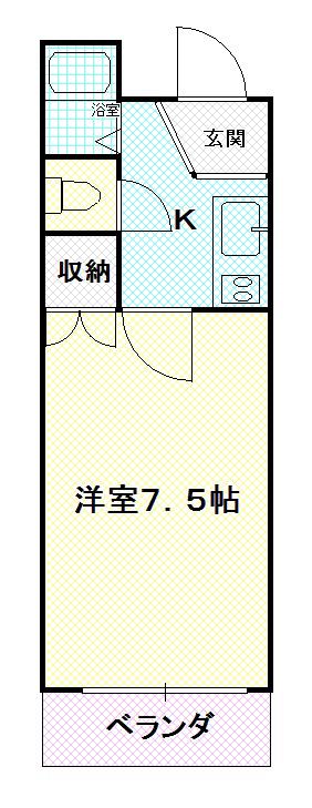 ミヤコピア 高松(1K/1階)の間取り写真