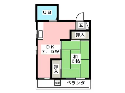 橋本ビルPART1(1DK/4階)の間取り写真
