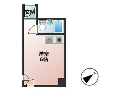 プラーズ子安通(ワンルーム/6階)の間取り写真