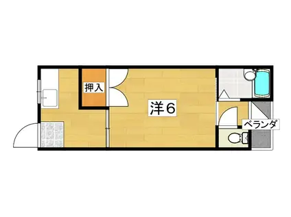 サニーハイツ石津東(1K/1階)の間取り写真