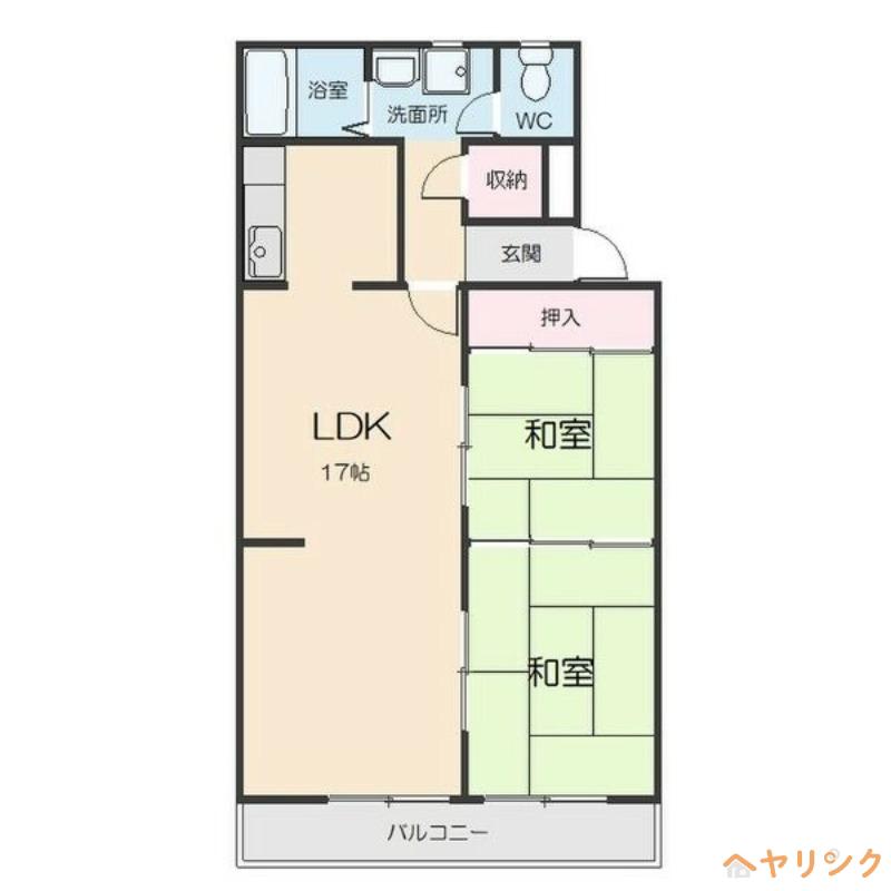 ニューパピリオン加藤(2LDK/4階)の間取り写真