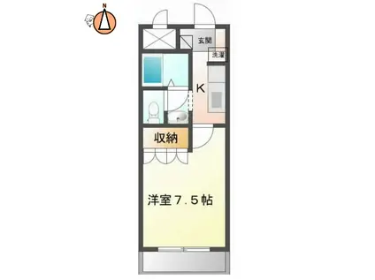 クレシア CRECIA(1K/1階)の間取り写真