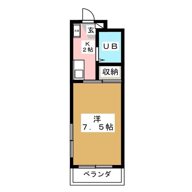 コートビレッジハラ(1K/2階)の間取り写真
