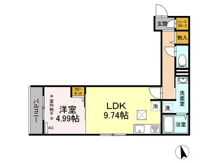 オペラハウス千代田(1LDK/3階)の間取り写真
