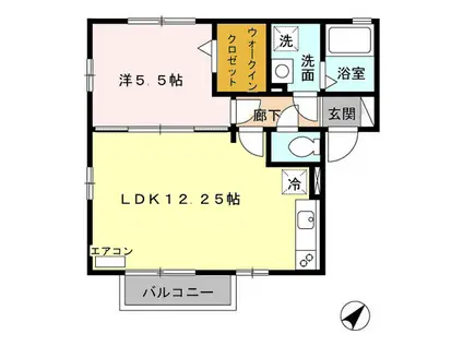 セジュール横須賀(1LDK/2階)の間取り写真