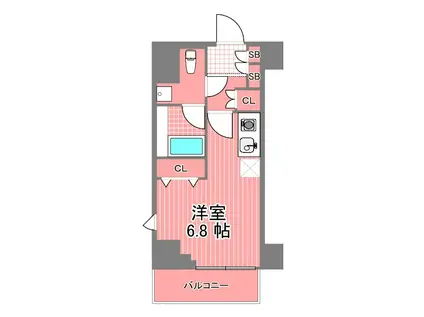 メイクスデザイン横浜蒔田(1K/3階)の間取り写真