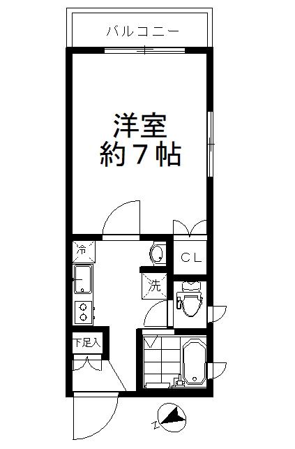 メゾンドソワ(1K/1階)の間取り写真