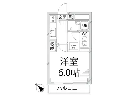 ハーブ辻井(1K/3階)の間取り写真