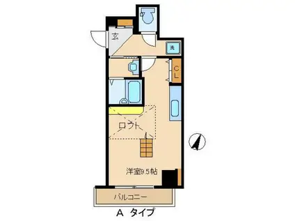 クレール富士見(ワンルーム/9階)の間取り写真