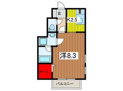 ガーデン柚子(1K/1階)の間取り写真