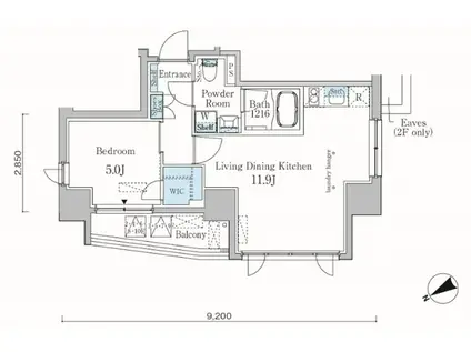 カーサスプレンディッド恵比寿1丁目ANNEX(1LDK/9階)の間取り写真