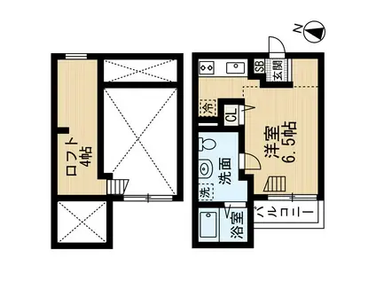 プリエール大阪(ワンルーム/1階)の間取り写真