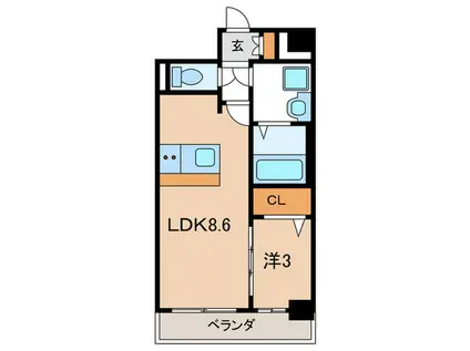プレサンス太閤通ファシール(1LDK/11階)の間取り写真