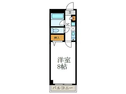 J-BOX1(1K/2階)の間取り写真