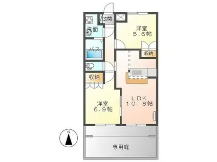 アイリス(2LDK/1階)の間取り写真