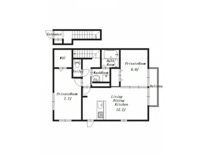 セレッソ パティオII(2LDK/2階)の間取り写真