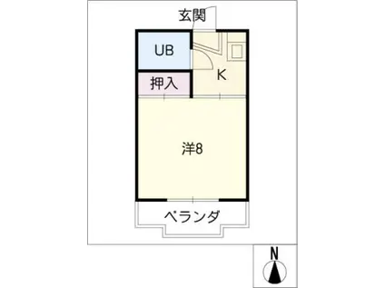 カームハウス日進(1K/2階)の間取り写真