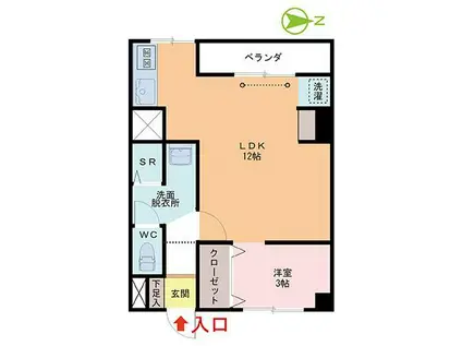 ユーミーマンション(1LDK/3階)の間取り写真