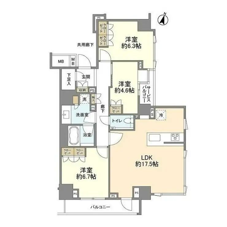 ブランズ渋谷常盤松 3階階 間取り