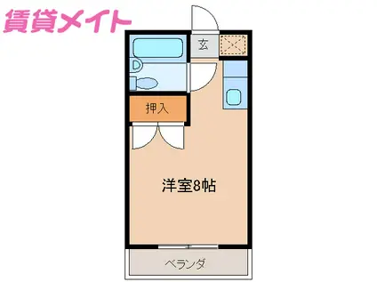 第一マンション一八(ワンルーム/3階)の間取り写真