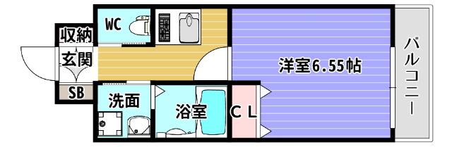 クローバー・グランツ弁天町(1K/11階)の間取り写真