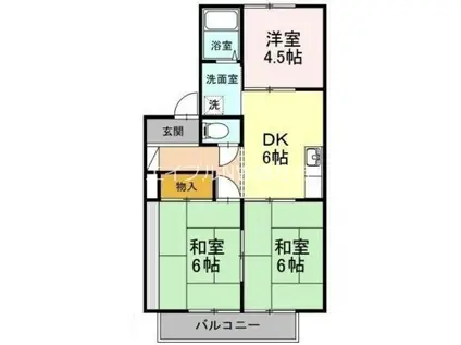 プチパール102(3DK/2階)の間取り写真